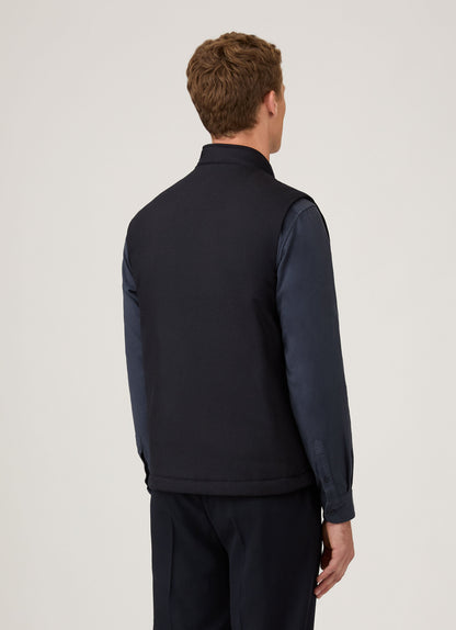 Mens Wool Cashmere Gilet In Navy Mjac7199 Buaa