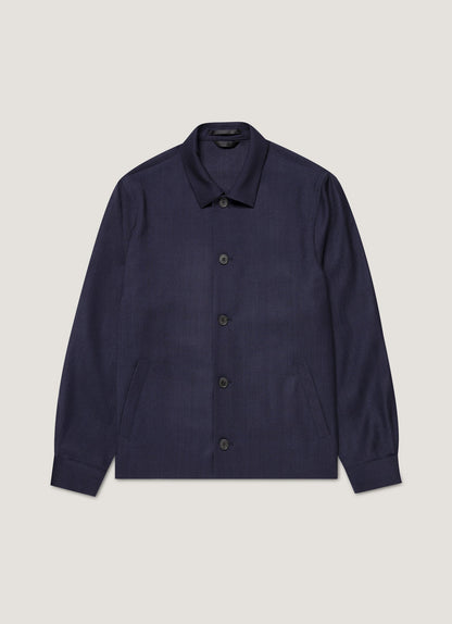 Mens Wool Twill Jacket In Navy Mjac7201 Buaa