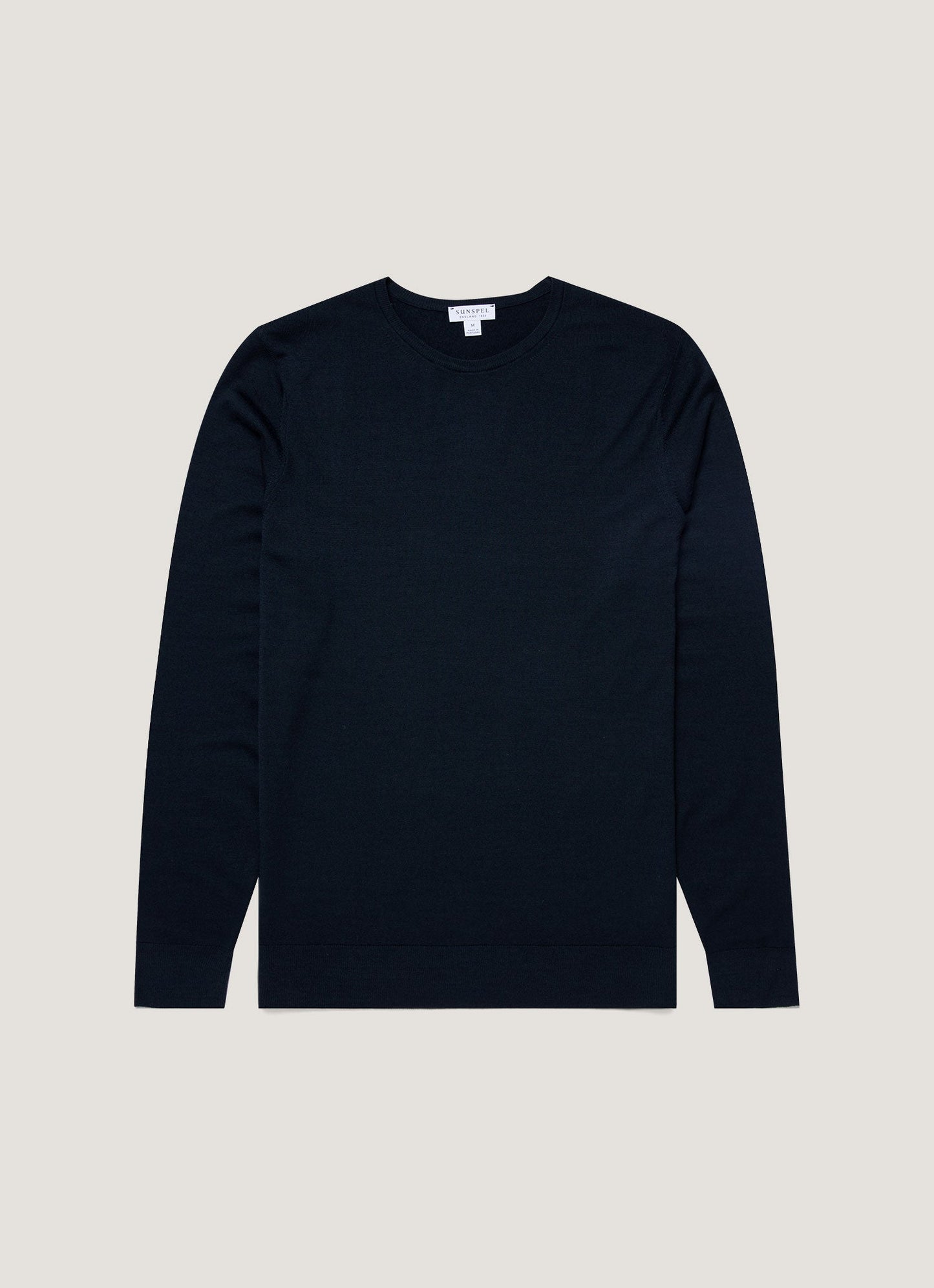 Mens Fine Merino Wool Jumper Light Navy Mjum8058