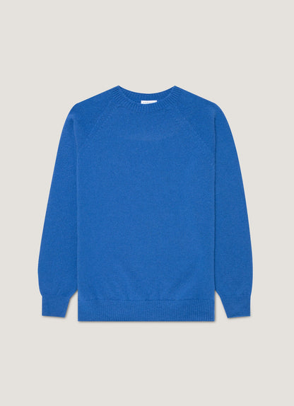 Mens Lambswool Crew Neck Jumper In Cobalt Mjum8066 Buwp