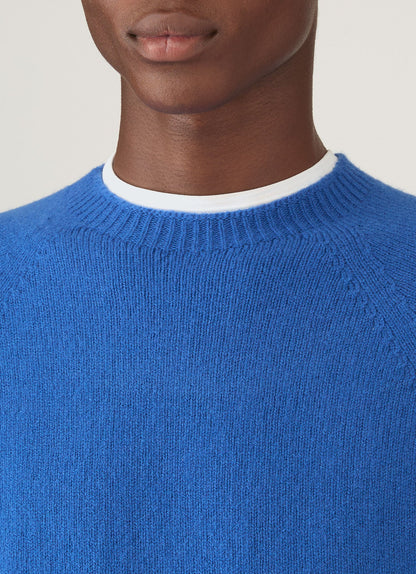 Mens Lambswool Crew Neck Jumper In Cobalt Mjum8066 Buwp