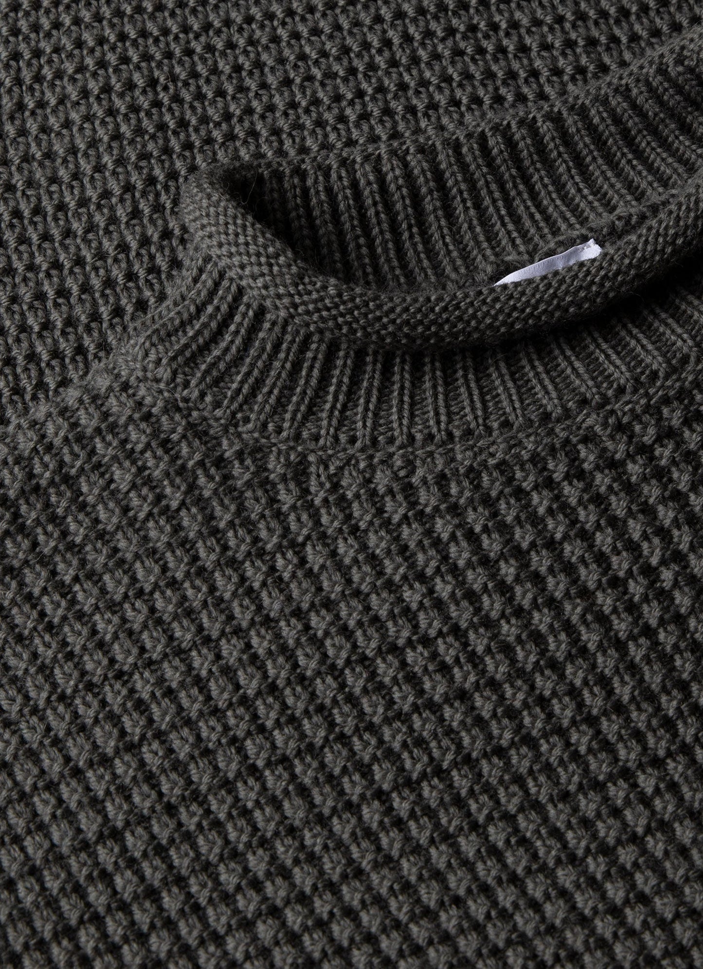 Mens Merino Fisherman Jumper In Khaki Mjum8185 Gngy