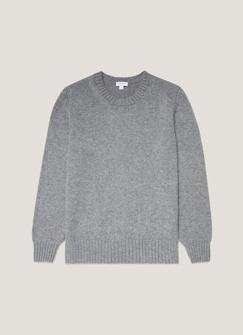 Mens Roxburgh Cashmere Jumper In Mid Grey Melange Mjum8217 Gyak