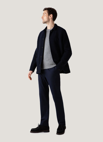 Mens Roxburgh Cashmere Jumper In Mid Grey Melange Mjum8217 Gyak