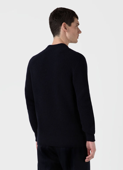 Mens Mariner Mock Neck Jumper In Light Navy Mjum8250 Buaf