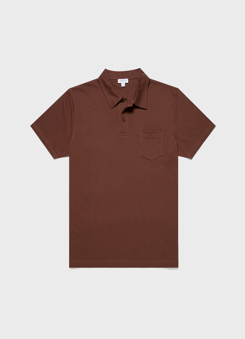 Mens Riviera Polo Shirt In Cocoa Brown Mpol1026 Brfn