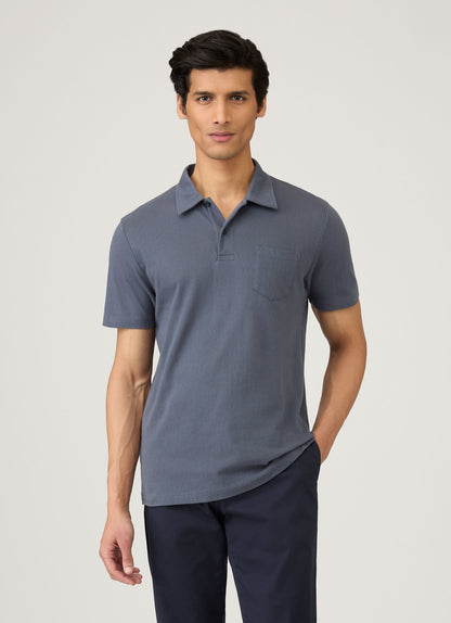 Mens Riviera Polo Shirt In Slate Blue Mpol1026 Buua