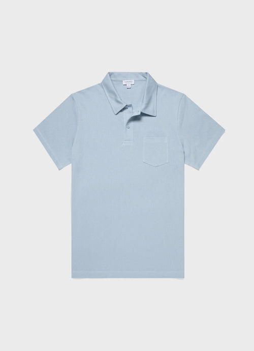 Mens Riviera Polo Shirt In Blue Mist Mpol1026 Buvq