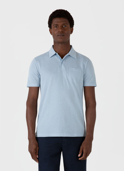 Mens Riviera Polo Shirt In Blue Mist Mpol1026 Buvq