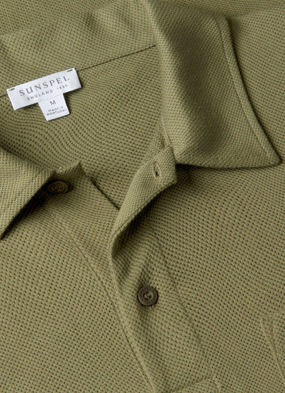 Mens Riviera Polo Shirt In Sea Moss Mpol1026 Gnim