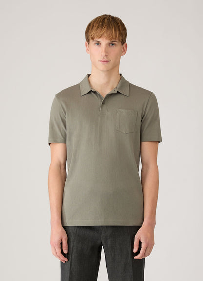Mens Riviera Polo Shirt In Fossil Grey Mpol1026 Gyfj