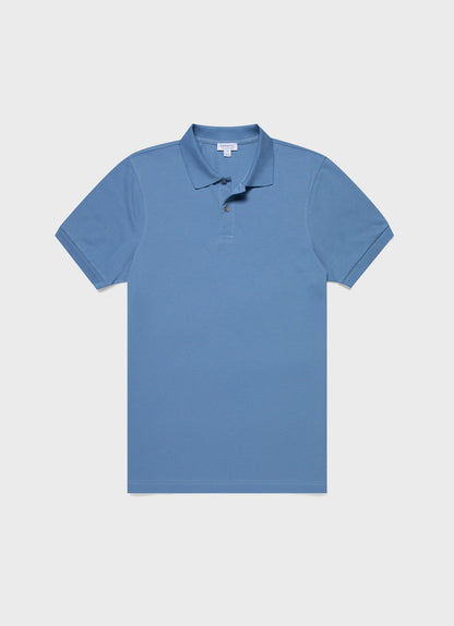 Mens Pique Polo Shirt In Como Blue Mpol1028 Buvp