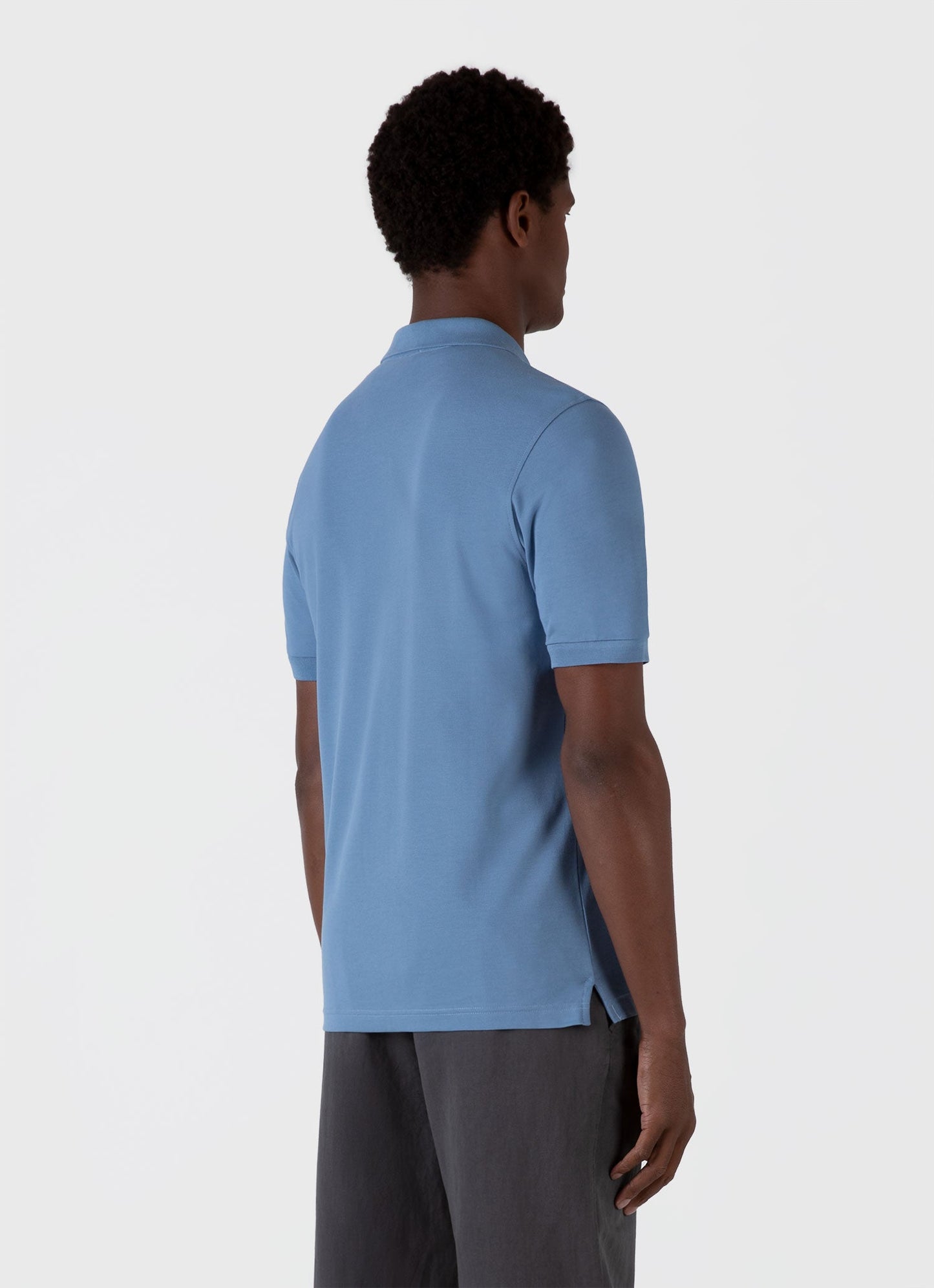 Mens Pique Polo Shirt In Como Blue Mpol1028 Buvp