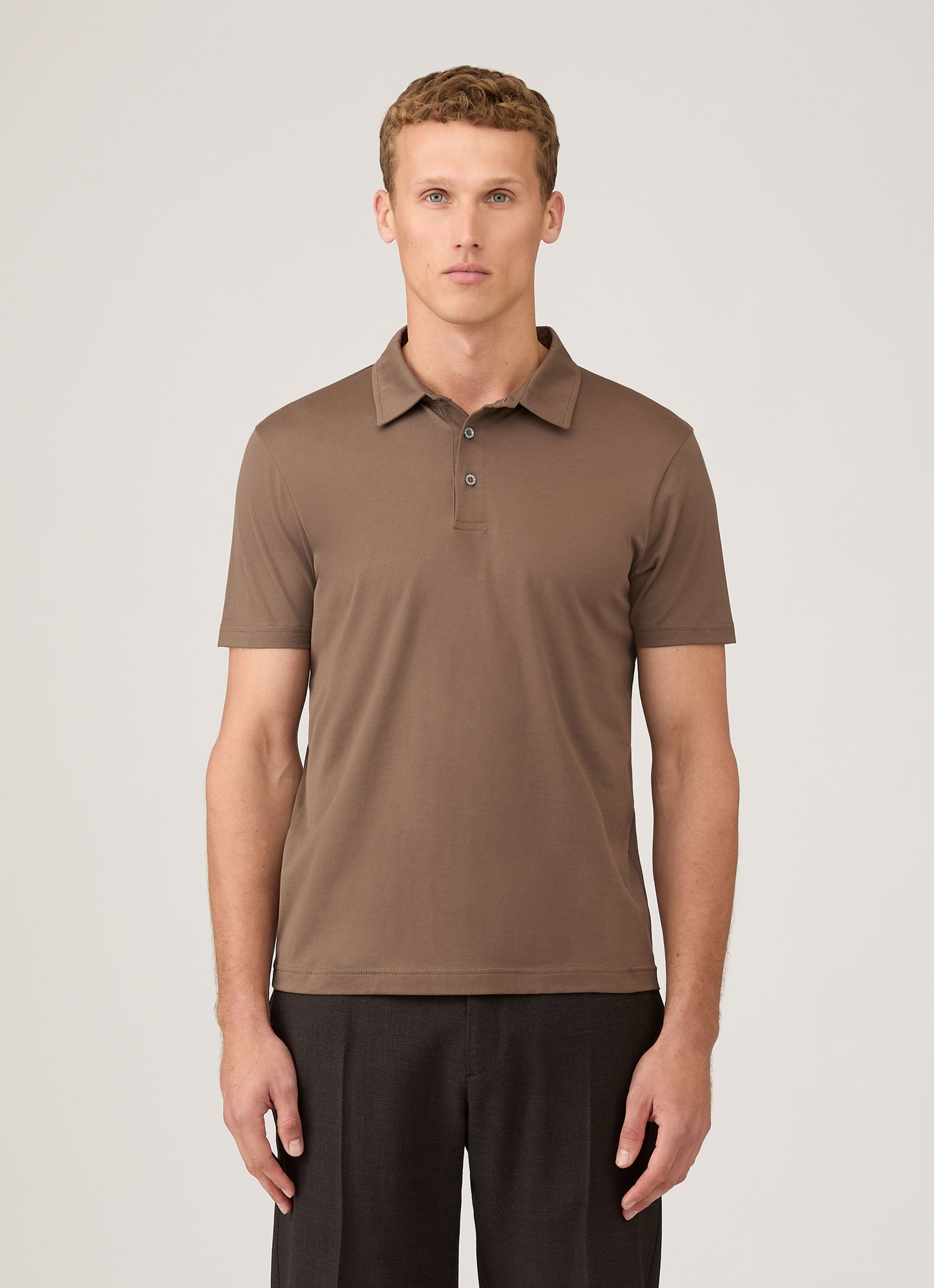 Mens Classic Jersey Polo Shirt In Bark Mpol1052 Brgc