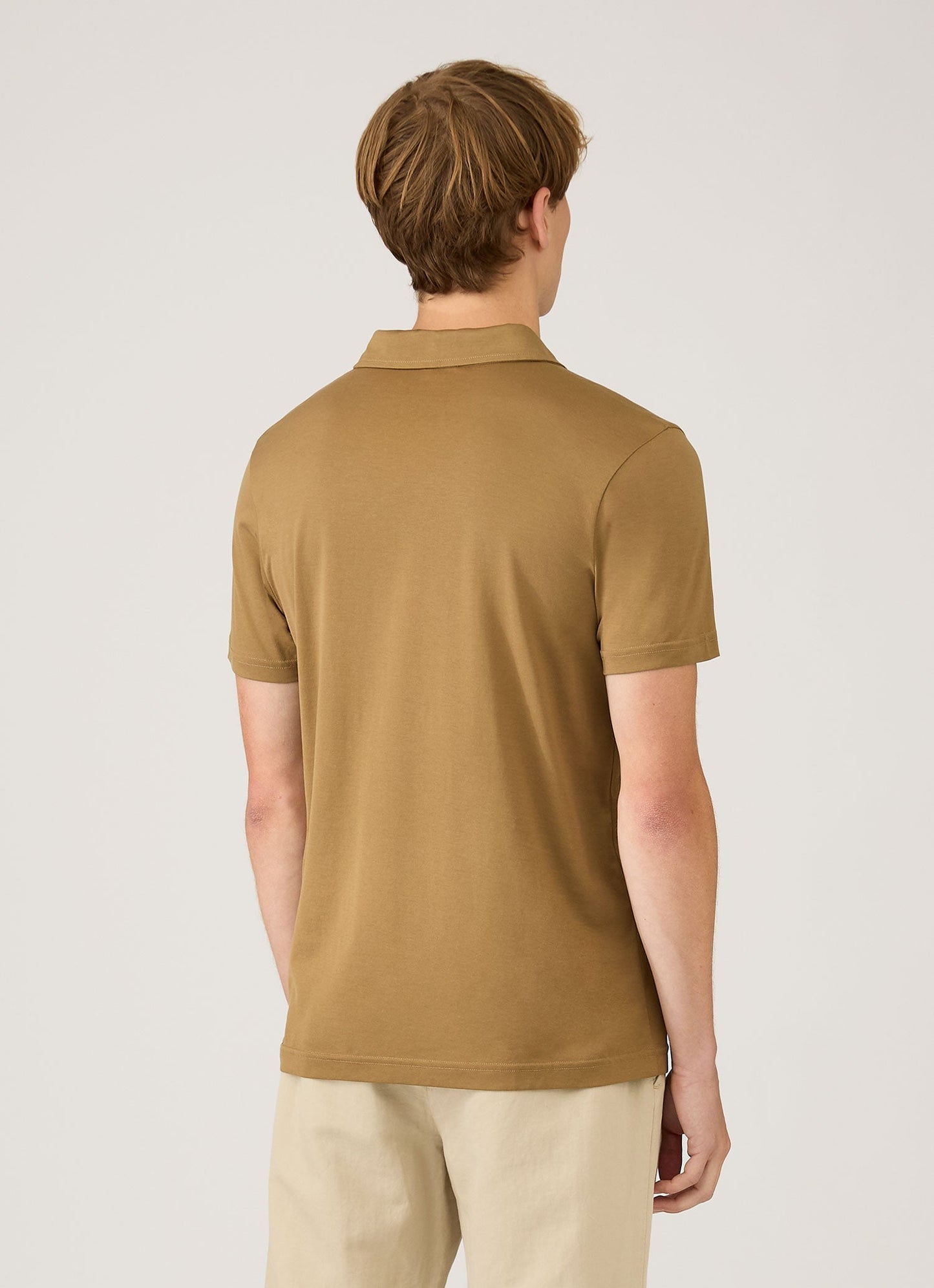Mens Classic Jersey Polo Shirt In Walnut Mpol1052 Brgo