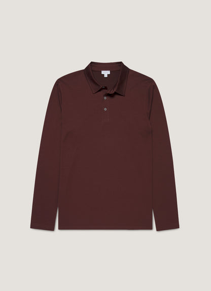 Mens Long Sleeve Classic Jersey Polo Shirt In Bakelite Mpol1054 Rdel