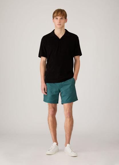 Mens Towelling Polo Shirt In Black Mpol1574 Bkaa