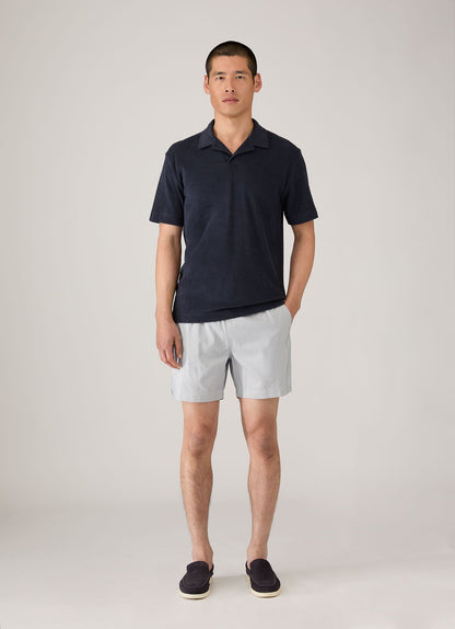 Mens Towelling Polo Shirt In Navy Mpol1574 Buaa