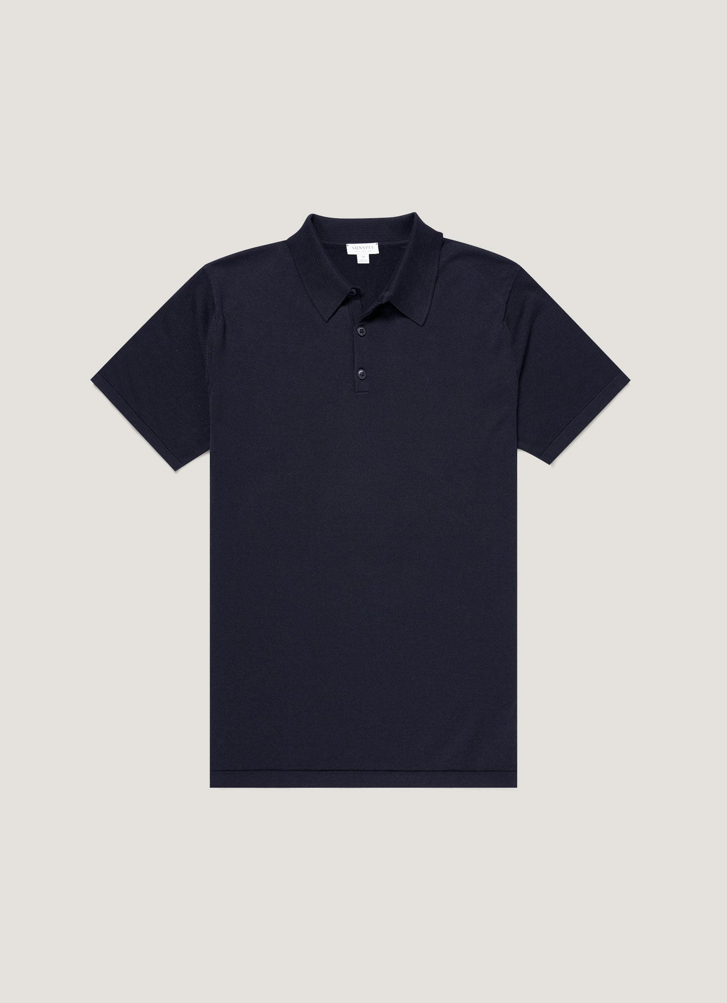 Mens Sea Island Cotton Knit Polo In Light Navy