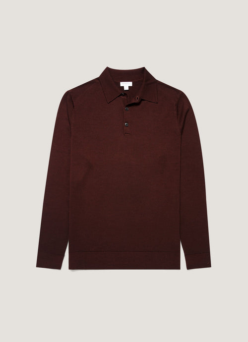 Mens Extra Fine Merino Polo Shirt In Bakelite Mpol8092 Rdel