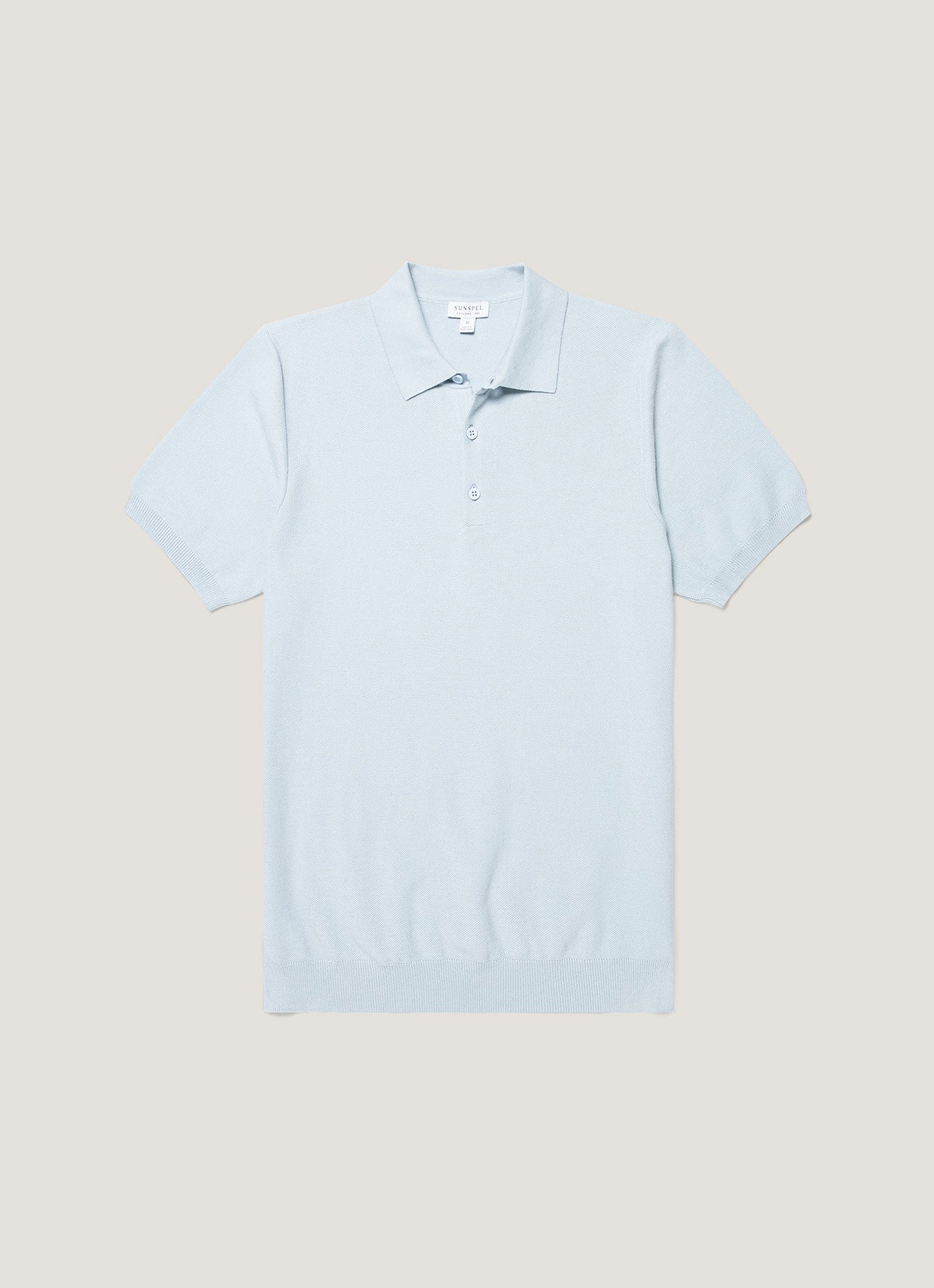 Mens Knit Polo Shirt In Pastel Blue Mpol8115 Buwr