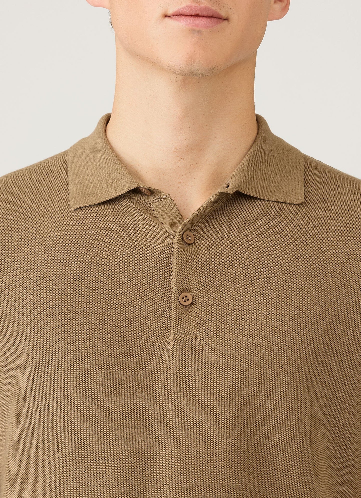 Mens Knit Polo Shirt In Dark Stone Mpol8115 Whdc
