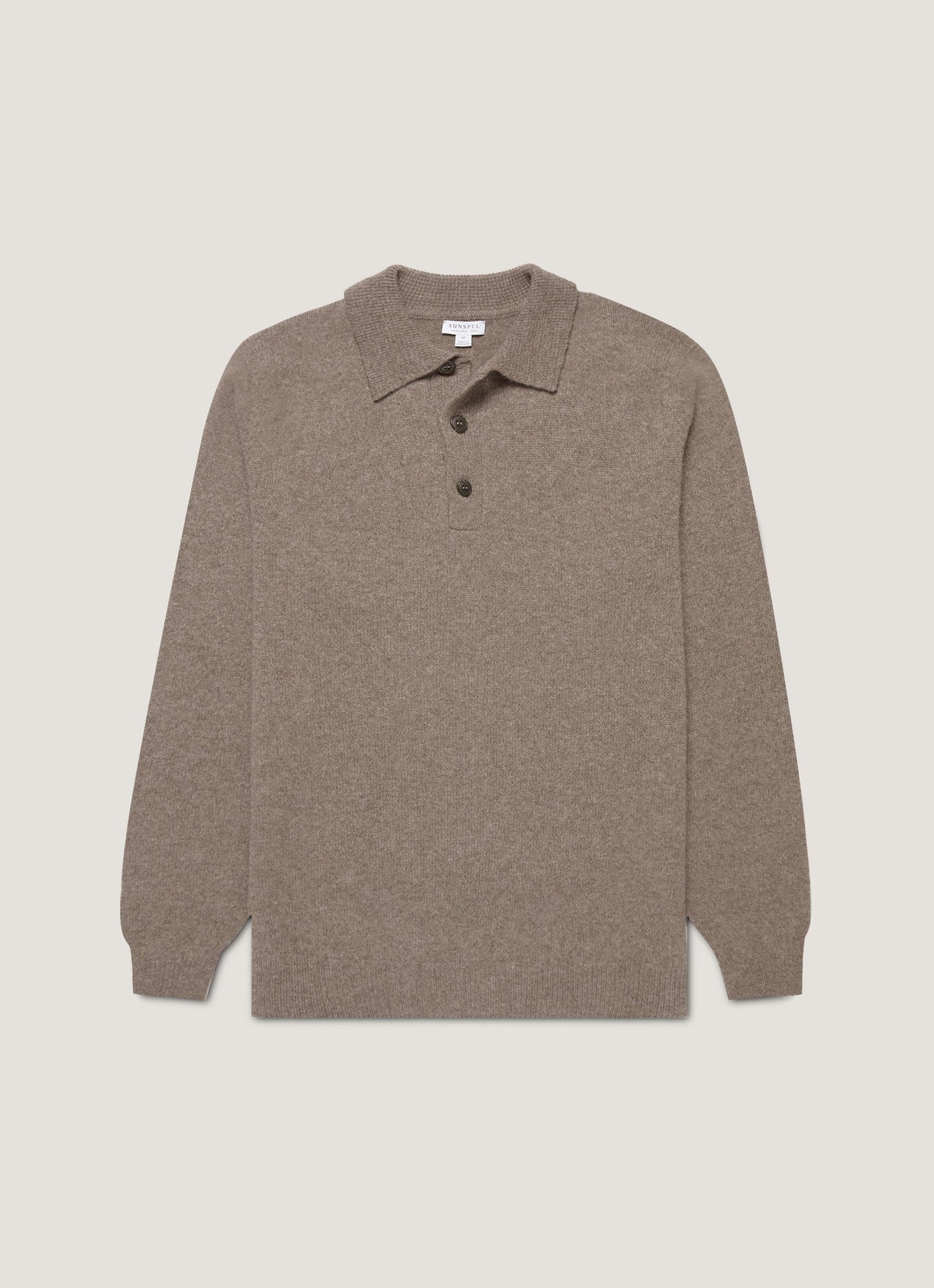 Mens Lambswool Polo Shirt In Bark Mpol8188 Brgc