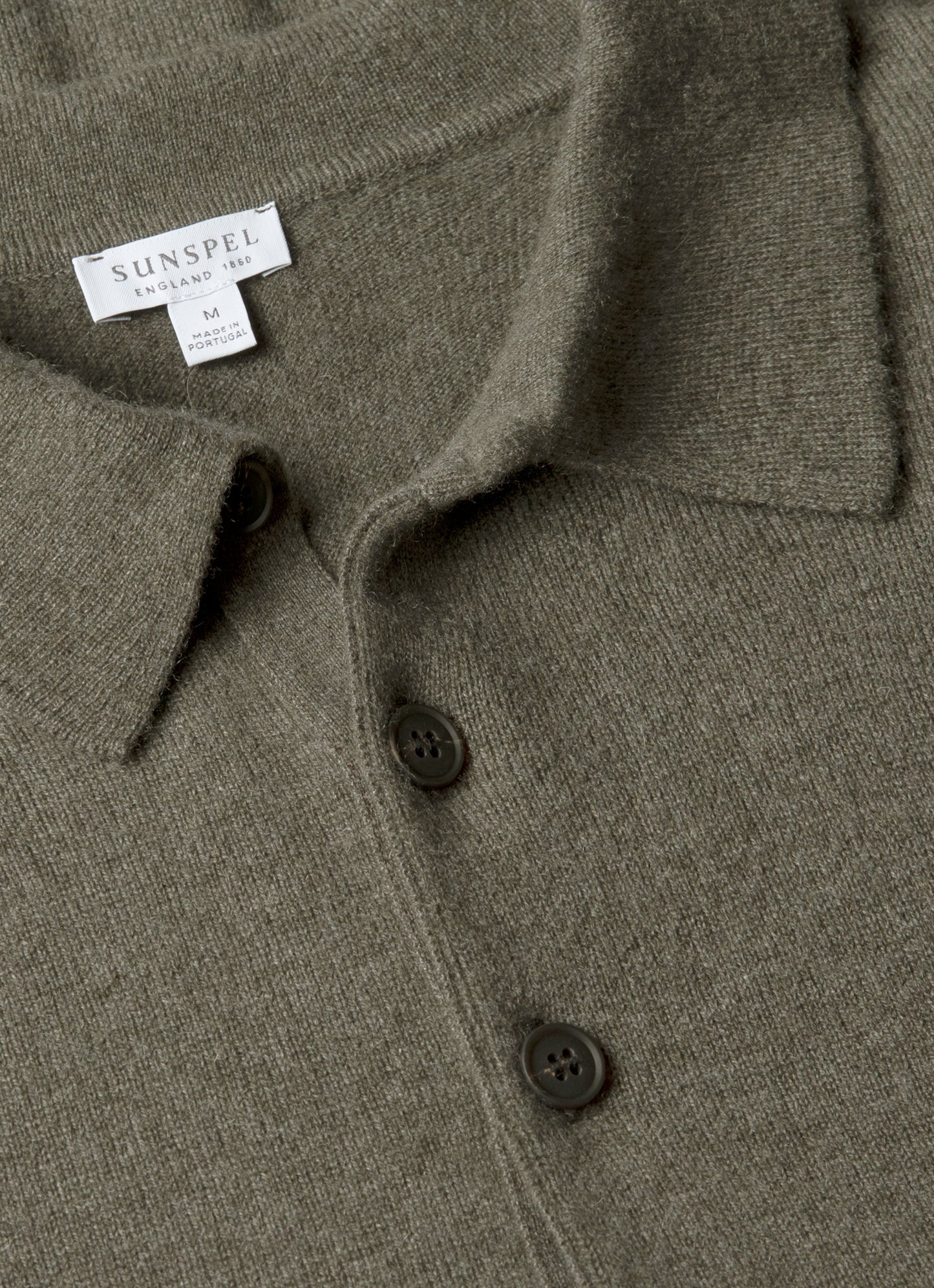 Mens Cashmere Polo Shirt In Khaki Mpol8293 Gngy