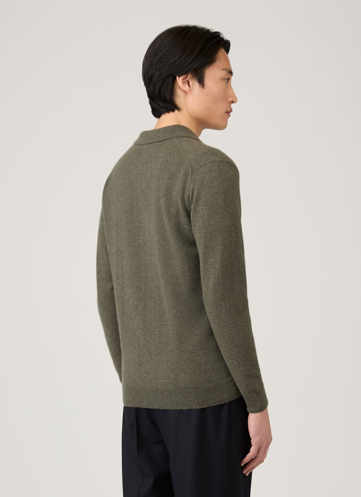 Mens Cashmere Polo Shirt In Khaki Mpol8293 Gngy