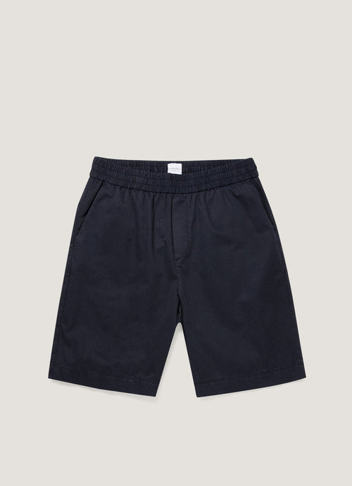 Mens Cotton Linen Drawstring Shorts In Navy Mshr3519 Buaa