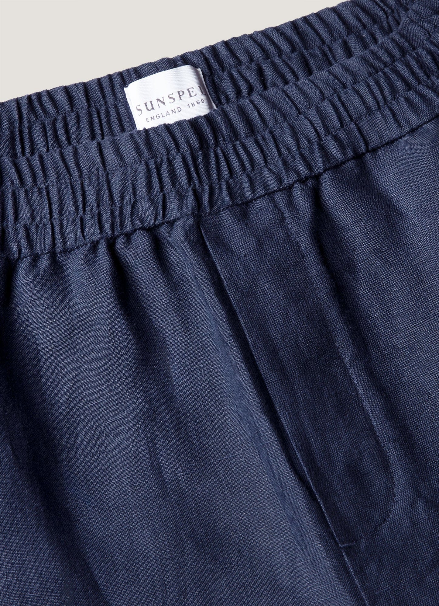 Mens Linen Drawstring Short In Light Navy Mshr3516 Buaf