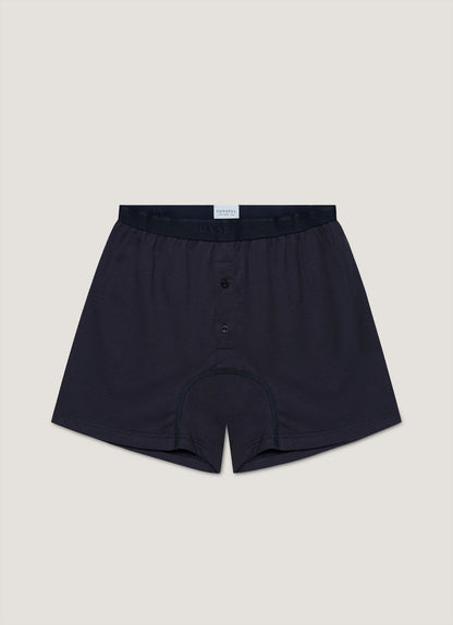 Mens Superfine Cotton Two Button Boxer Briefs In Navy Mshr4415 Buaa