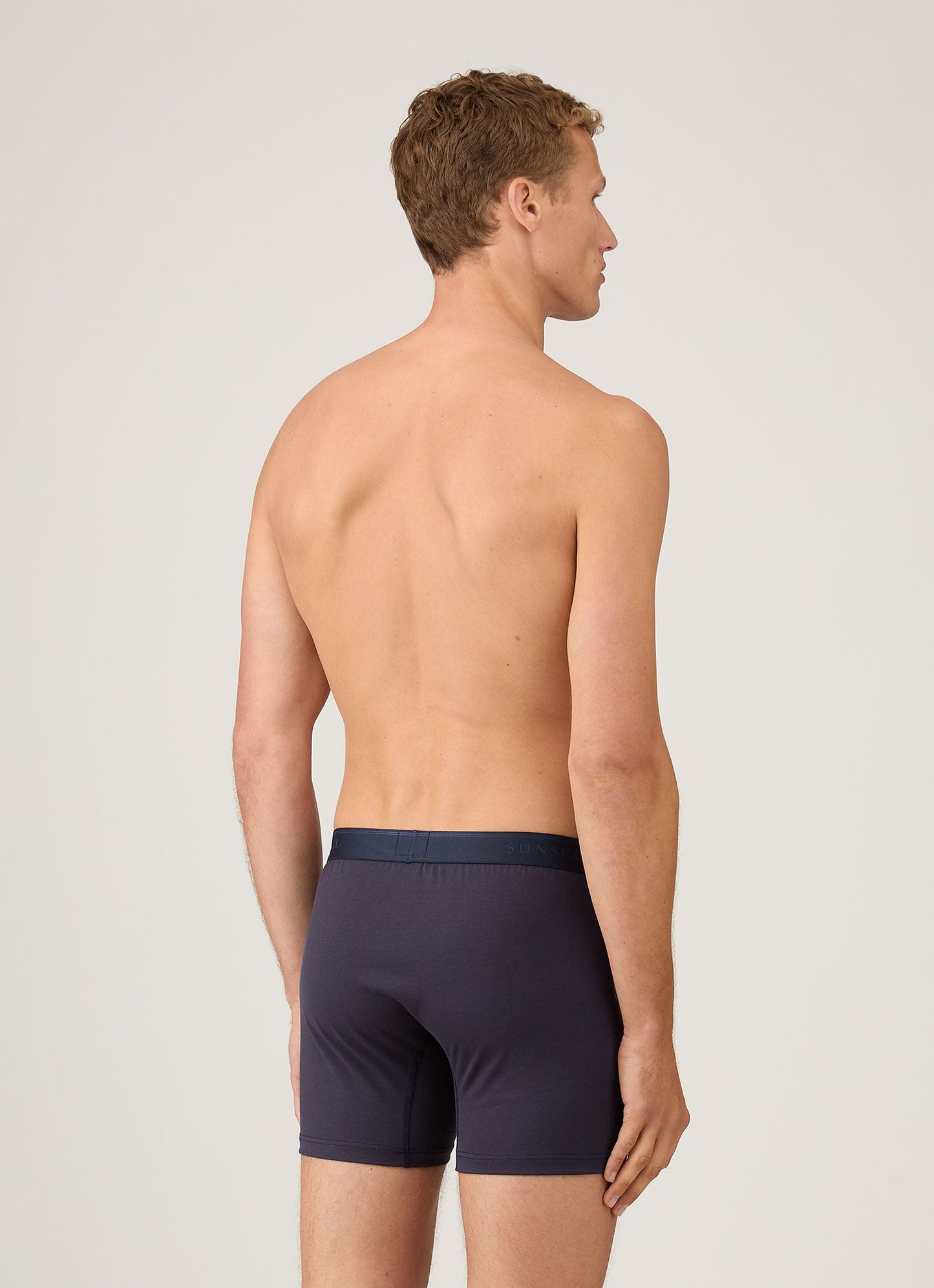 Mens Superfine Cotton Two Button Boxer Briefs In Navy Mshr4415 Buaa