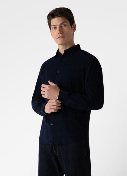 Mens Fine Cord Shirt In Navy Msht2058 Buaa