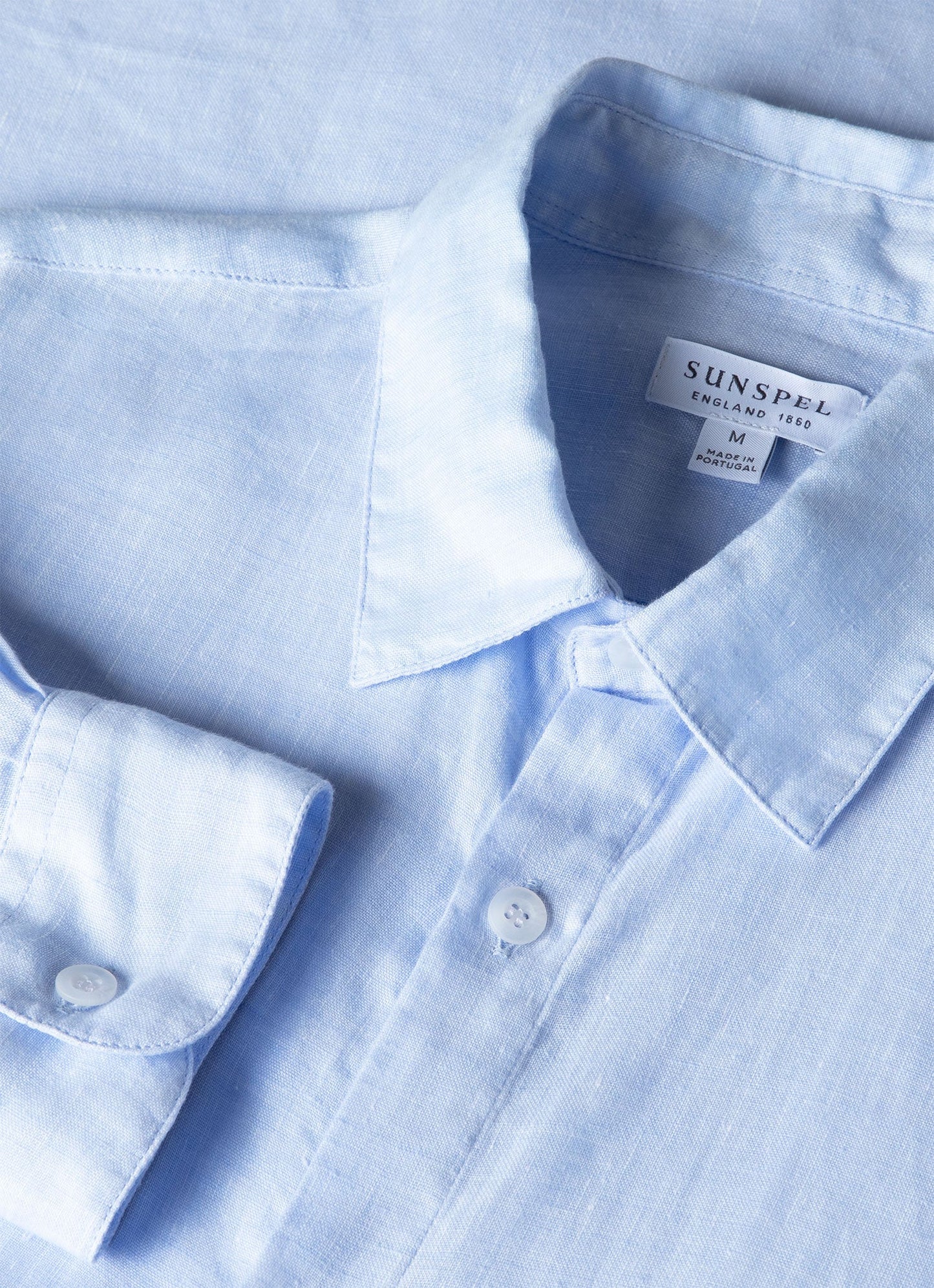 Mens Linen Shirt In Light Blue Msht2106 Buus