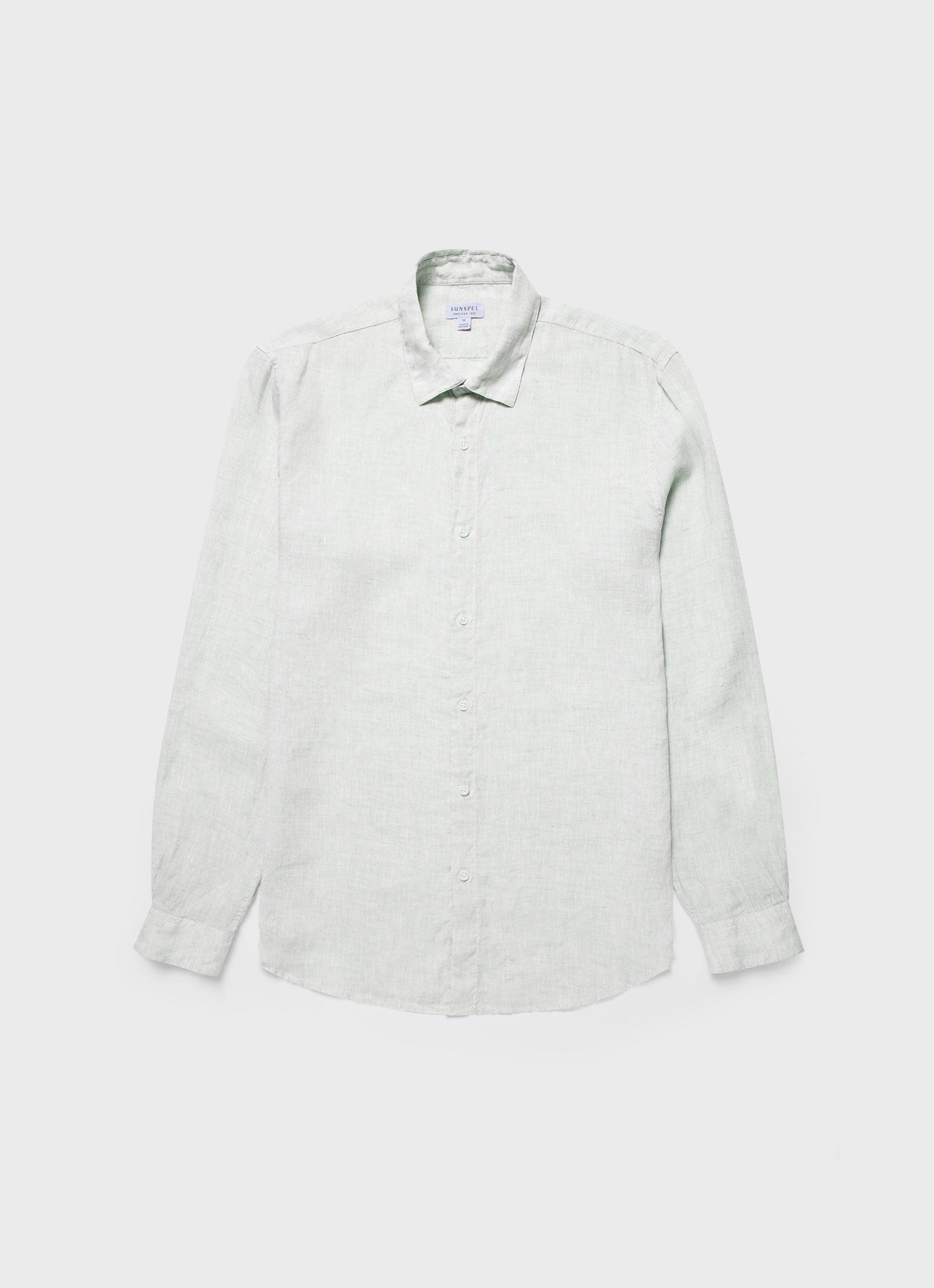 Mens Linen Long Sleeve Shirt In Oatmeal Melange Msht2061 Whee