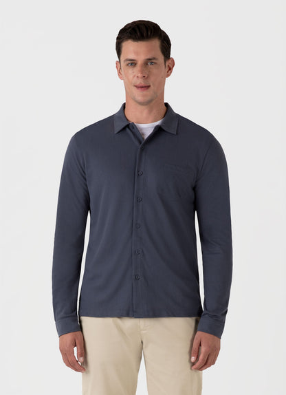 Mens Riviera Shirt In Slate Blue Msht2072 Buua