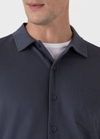 Mens Riviera Shirt In Slate Blue Msht2072 Buua