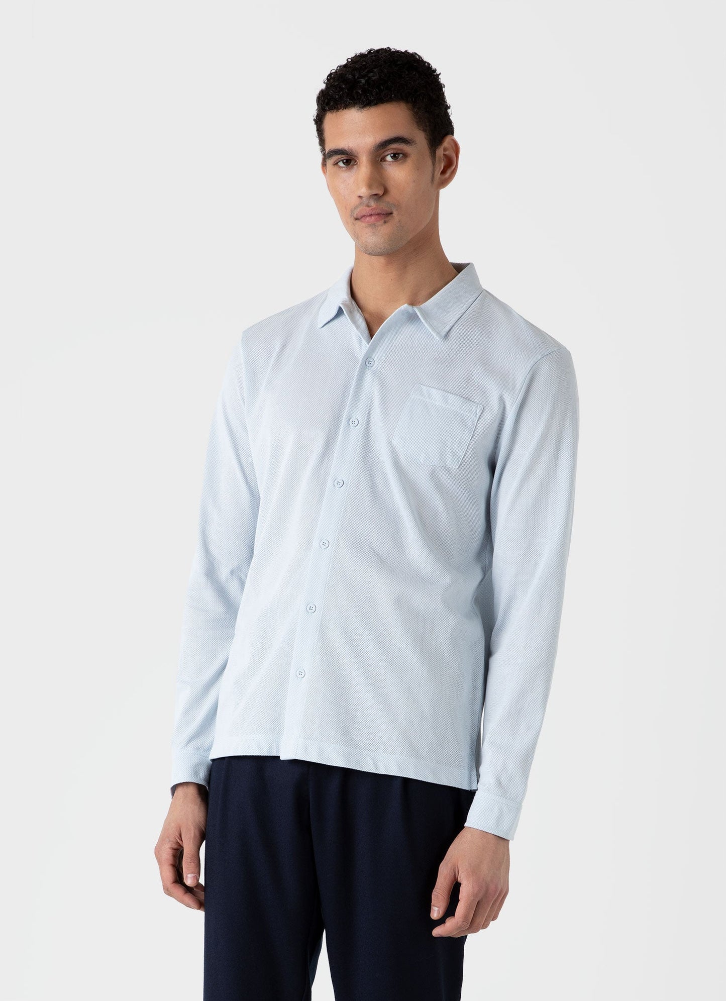Mens Riviera Shirt In Light Blue Msht2072 Buud