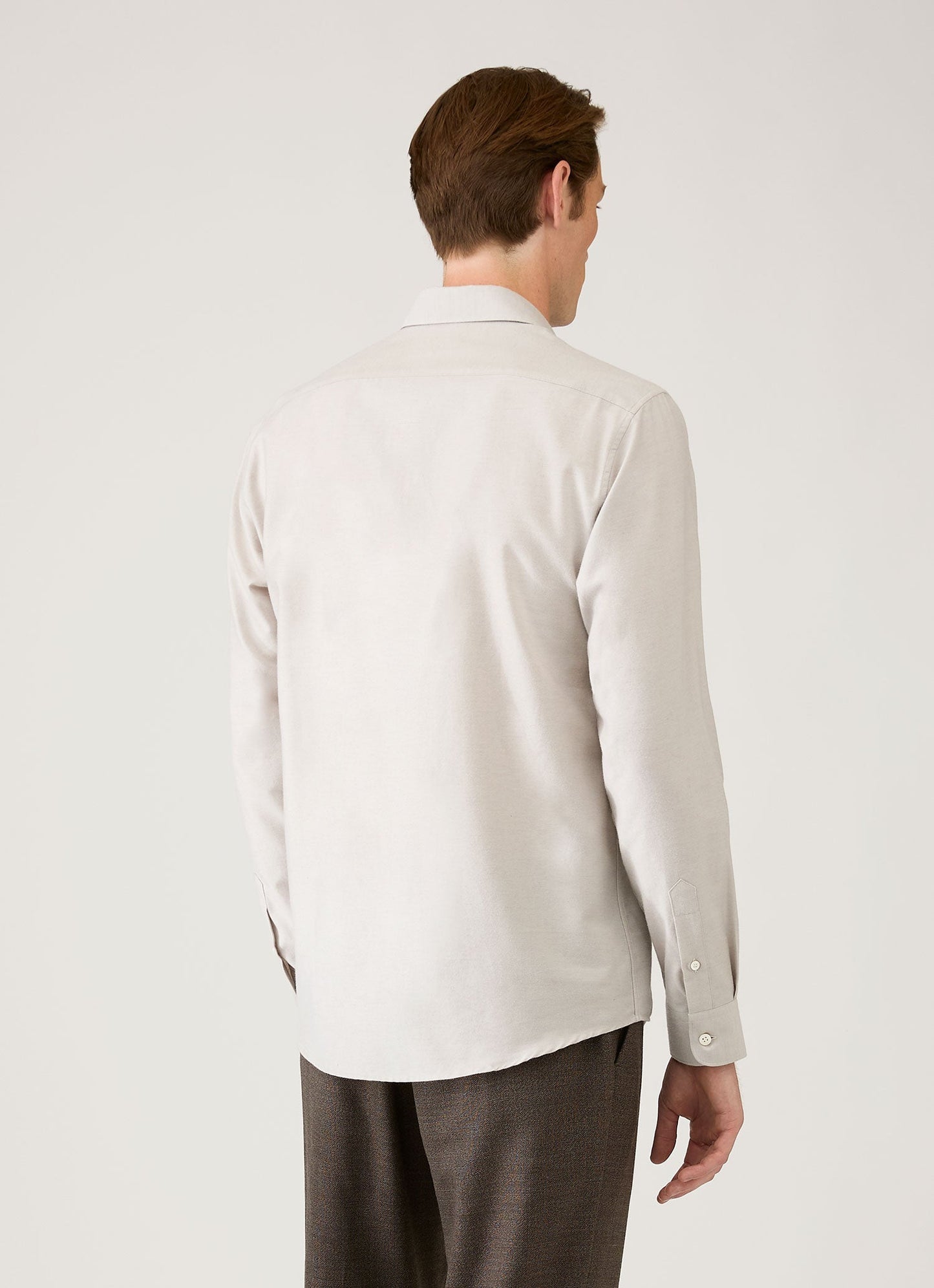 Mens Cotton Cashmere Shirt In Ash Msht2120 Gyfi