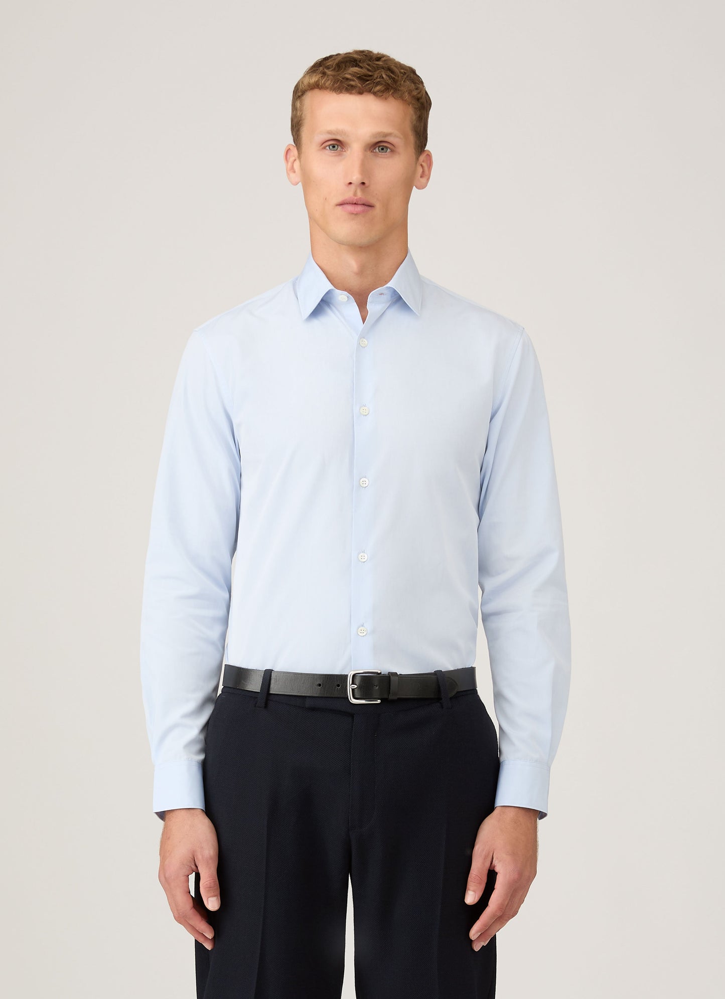 Mens Sea Island Cotton Shirt In Light Blue Msht2122 Bugz