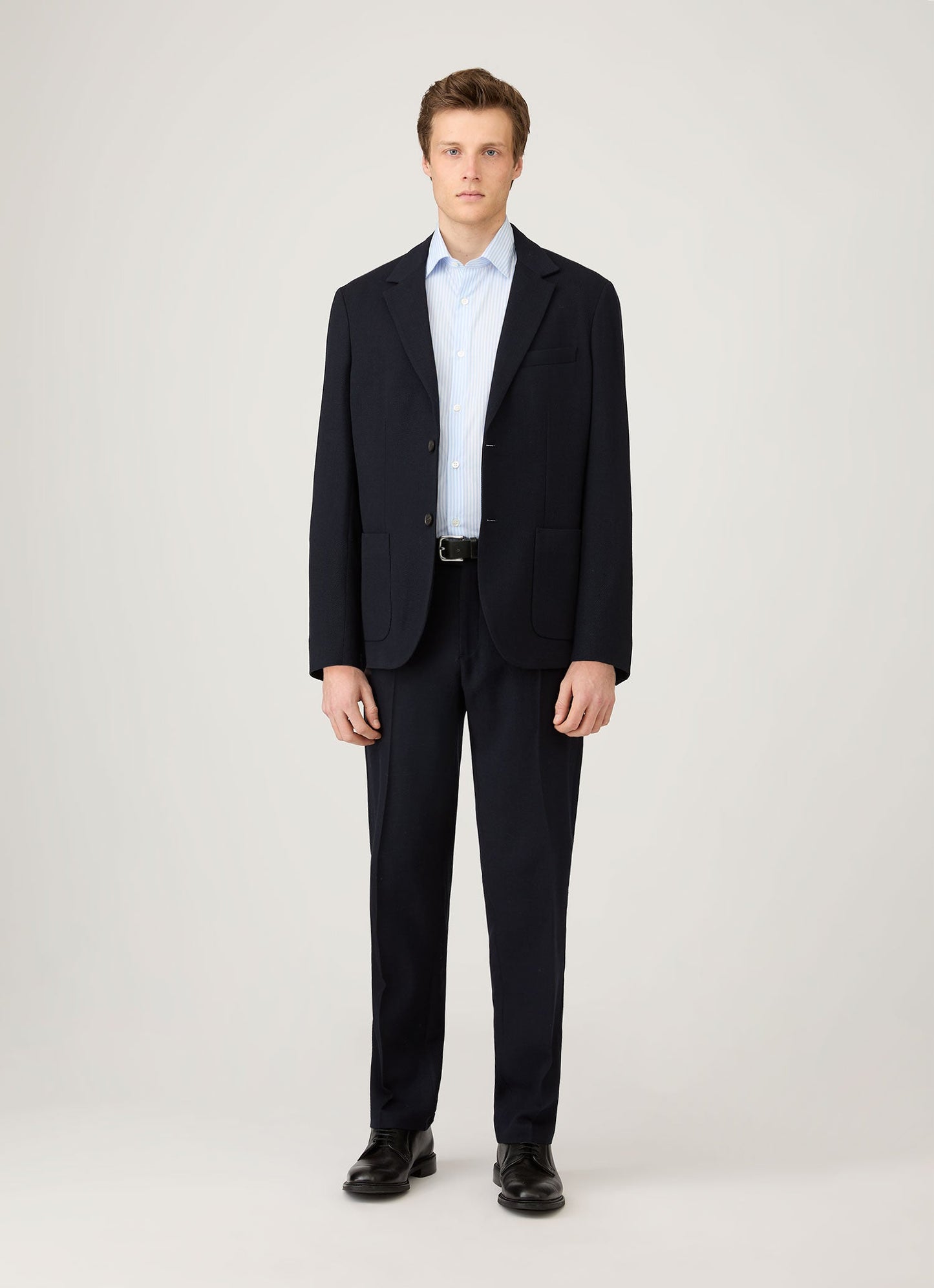 Mens Cutaway Collar Shirt In White Light Blue Msht2126 Stnw