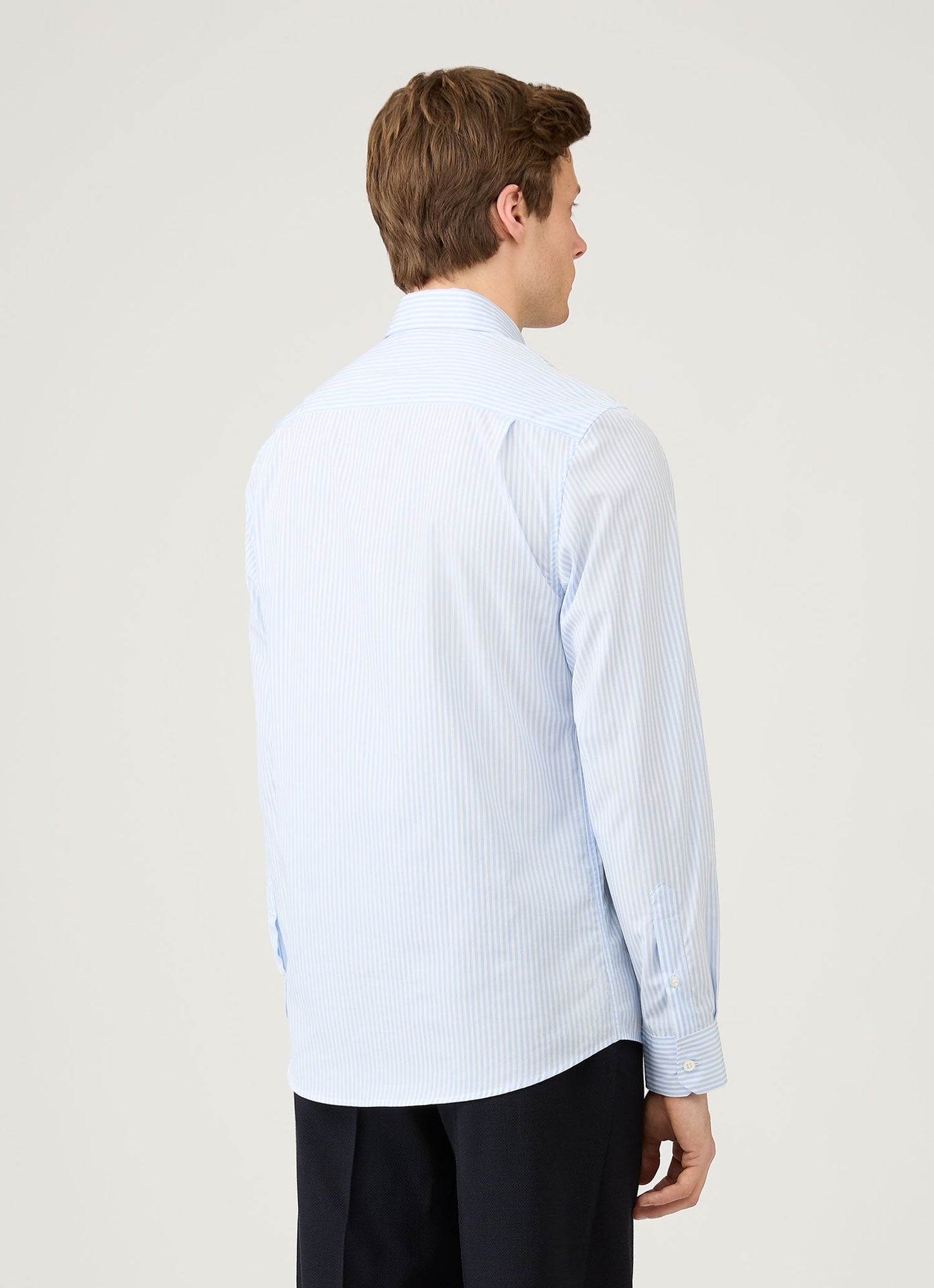 Mens Cutaway Collar Shirt In White Light Blue Msht2126 Stnw