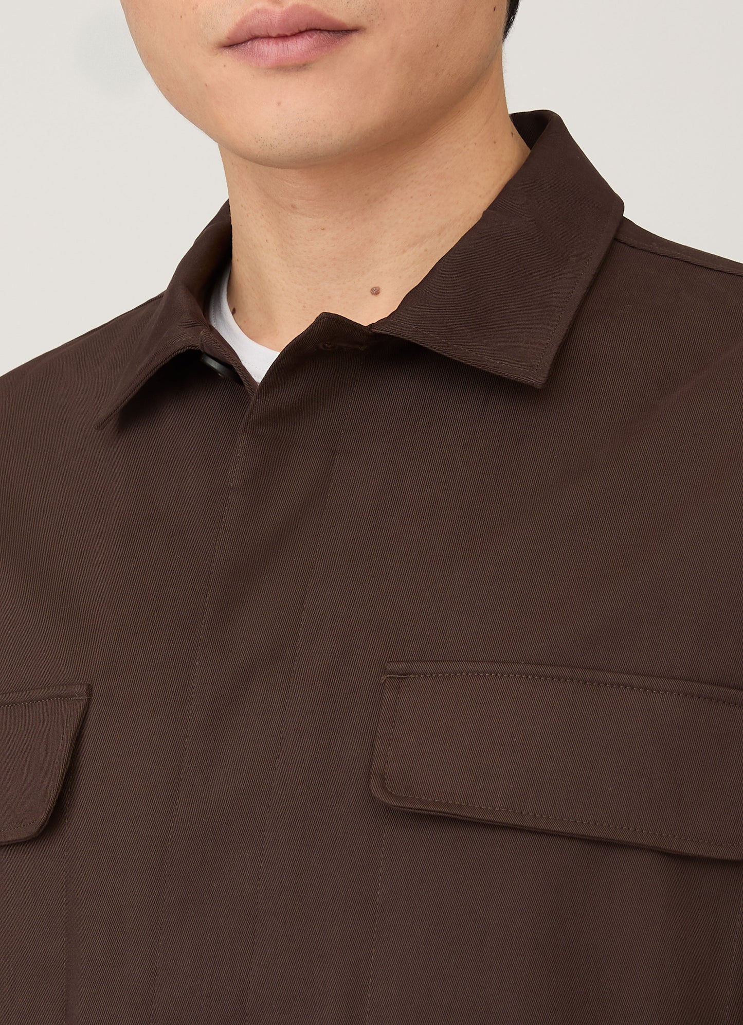 Mens Cotton Cashmere Overshirt In Truffle Msht2129 Brgd