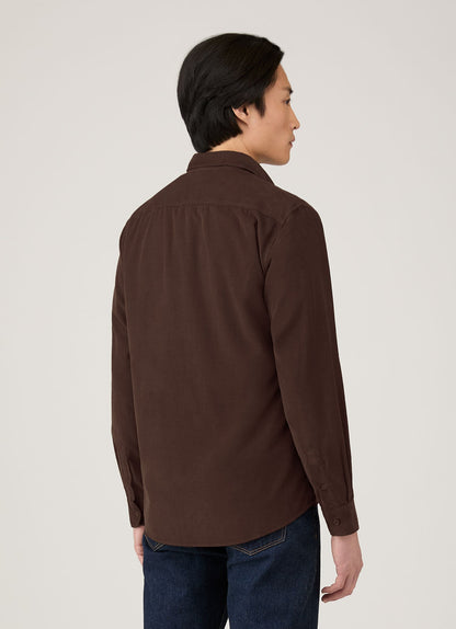 Mens Fine Cord Shirt In Truffle Msht2130 Brgd