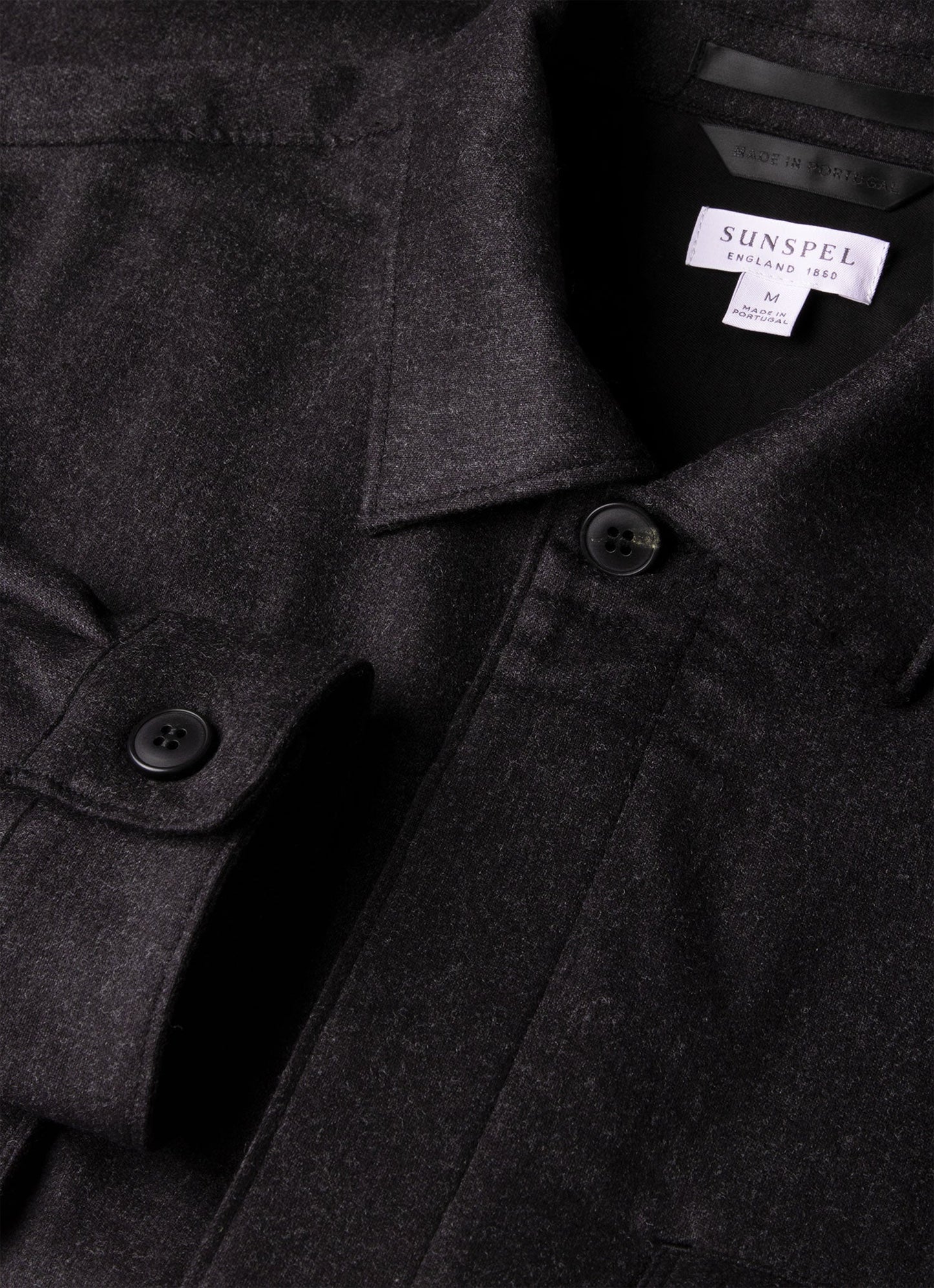 Mens Wool Cashmere Flannel Overshirt In Charcoal Melange Msht2137 Gyad