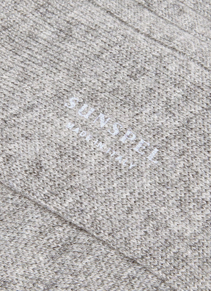 Cashmere Bed Socks In Mid Grey Melange