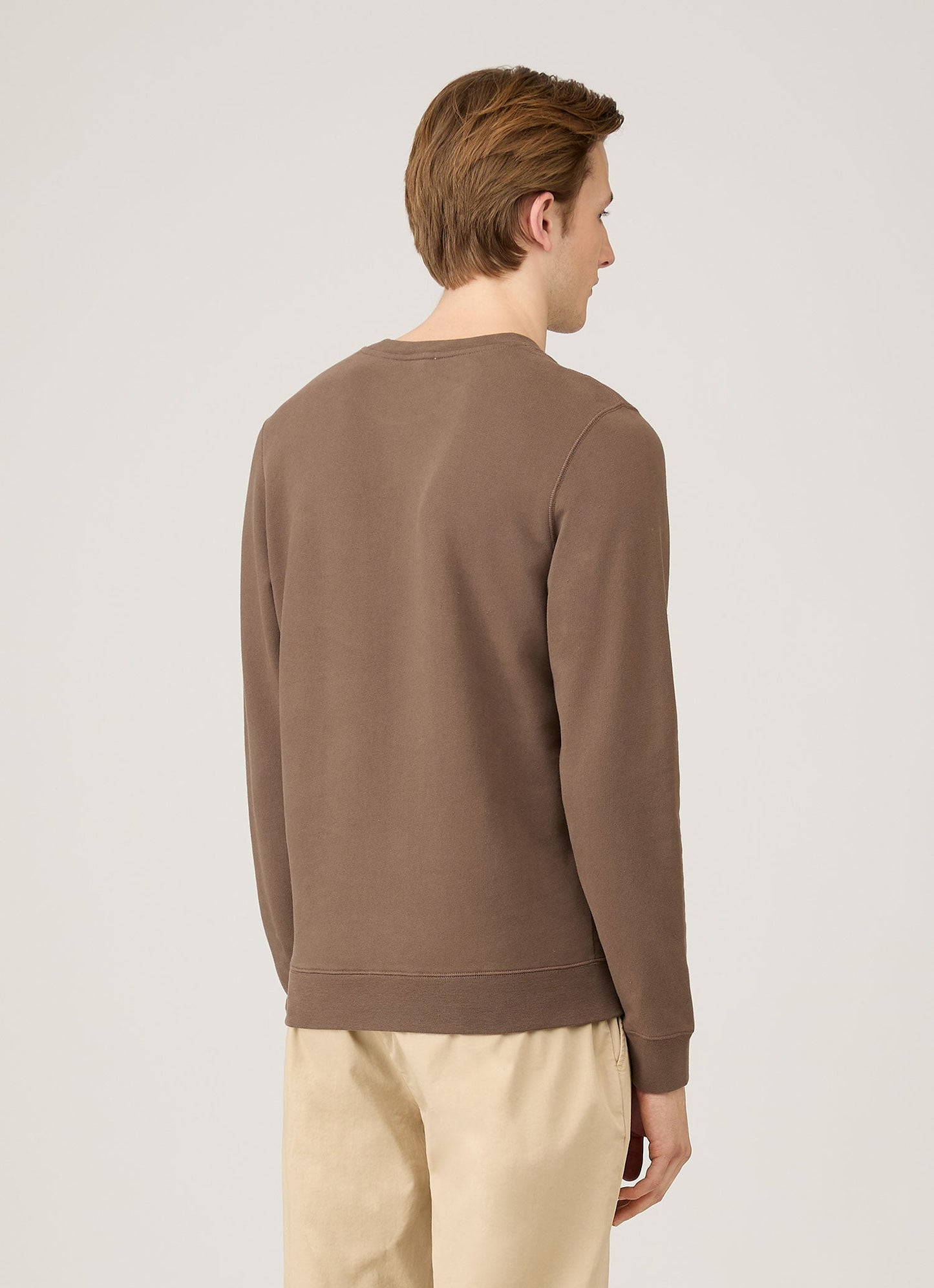 Mens Loopback Sweatshirt In Bark Mswe1516 Brgc