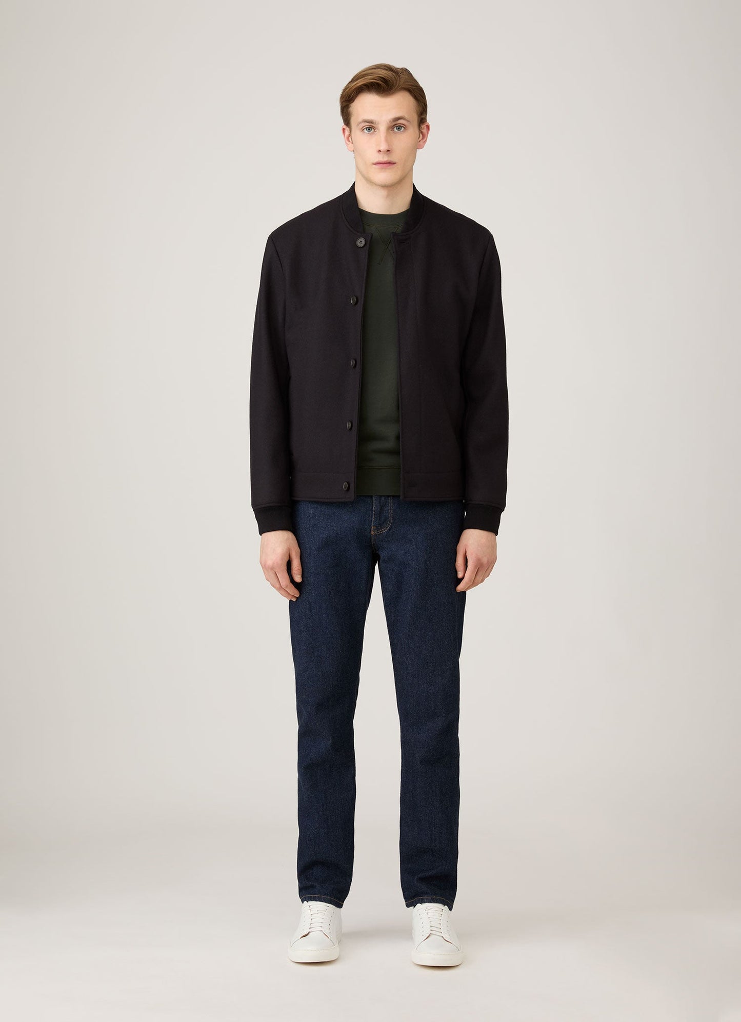 Mens Loopback Sweatshirt In Dark Green Mswe1516 Gnin