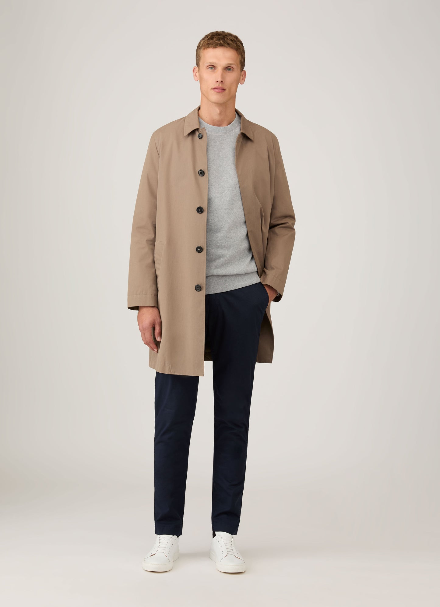 Mens Cotton Loopback Sweatshirt In Grey Melange Mswe1516